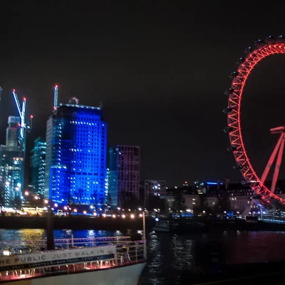 Riesenrad London Eye bei Nacht