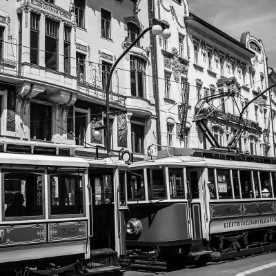 historische Straßenbahn in Prag